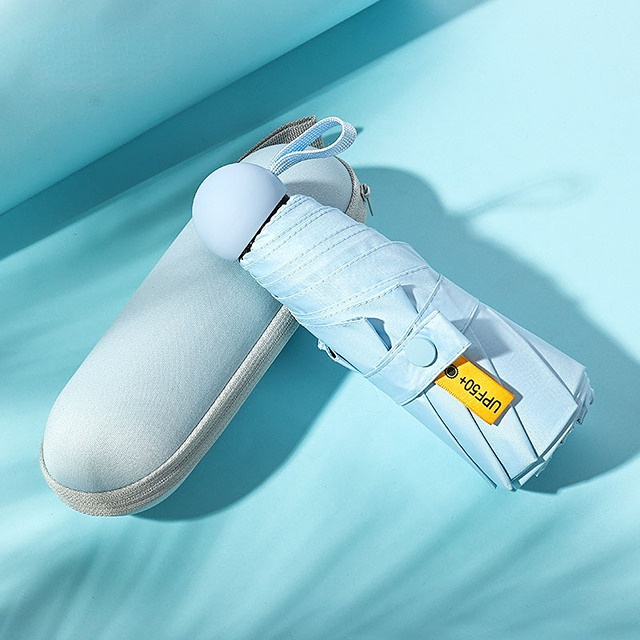 Sun Rain Umbrella Women With Box Mini Umbrella 5 Folding Umbrella Girls Pocket Portable UV Protection Parasol Travel