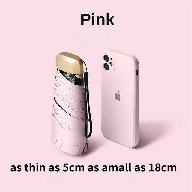 Mini Pocket Rain Umbrella Sun Shade Umbrella Women Rain Umbrella  UV Sun Umbrella Capsule Umbrella business umbrella it