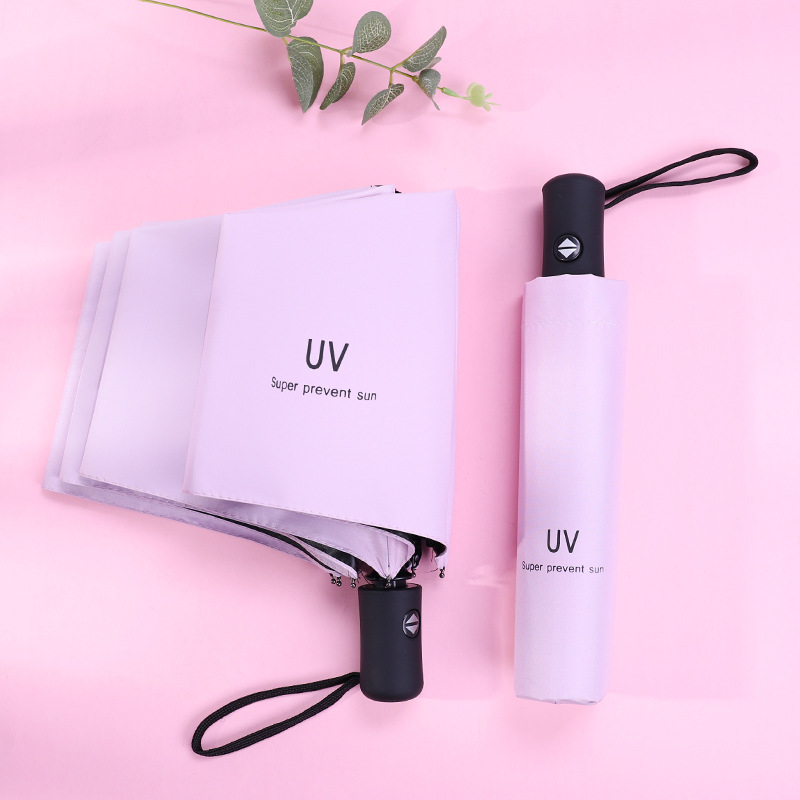 Fully Automatic UV Umbrella Sunscreen Anti-UV Sun Umbrella Three-fold 8 Ribs 10 Ribs Rain Umbrella Folding Umbrella Sunshade