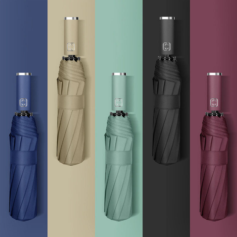 Luxury 10K Solid Color Business Automatic Umbrella Clear Folding Umbrellas For Man Women Rain Umbrella Female Male