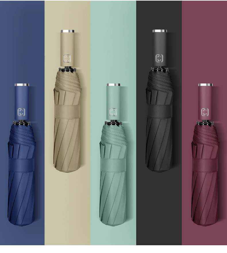 Luxury 10K Solid Color Business Automatic Umbrella Clear Folding Umbrellas For Man Women Rain Umbrella Female Male