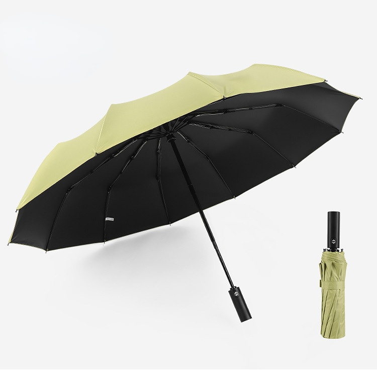 Automatic 12 bone windproof automatic umbrella men's business solid folding umbrella