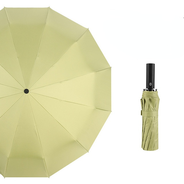 Automatic 12 bone windproof automatic umbrella men's business solid folding umbrella