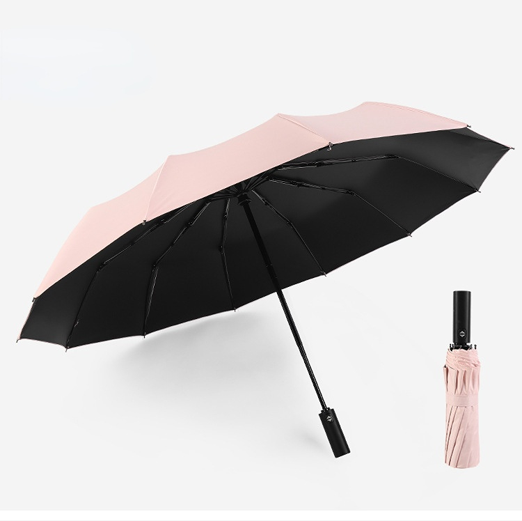 Automatic 12 bone windproof automatic umbrella men's business solid folding umbrella
