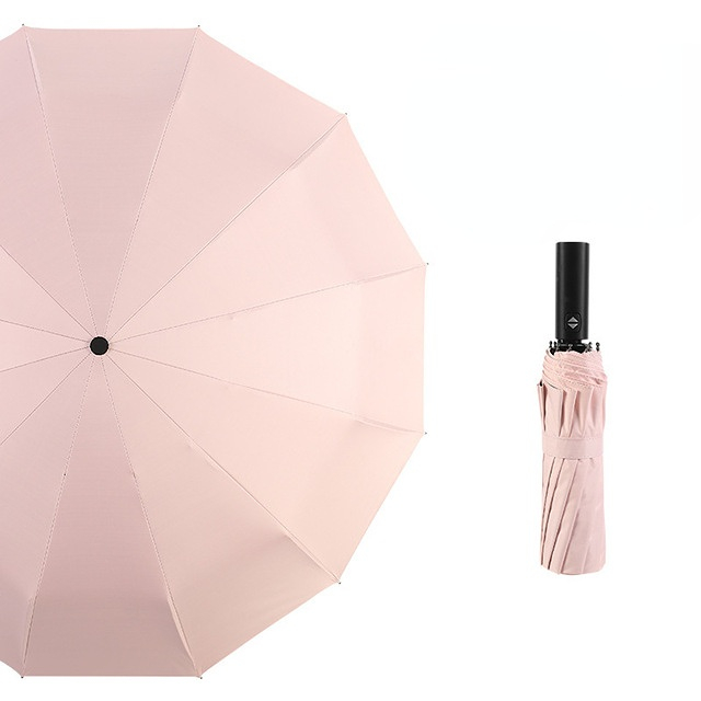 Automatic 12 bone windproof automatic umbrella men's business solid folding umbrella