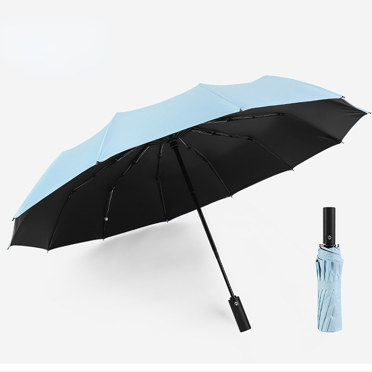 Automatic 12 bone windproof automatic umbrella men's business solid folding umbrella