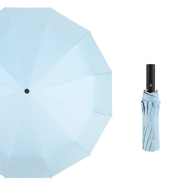 Automatic 12 bone windproof automatic umbrella men's business solid folding umbrella