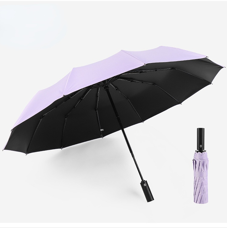 Automatic 12 bone windproof automatic umbrella men's business solid folding umbrella