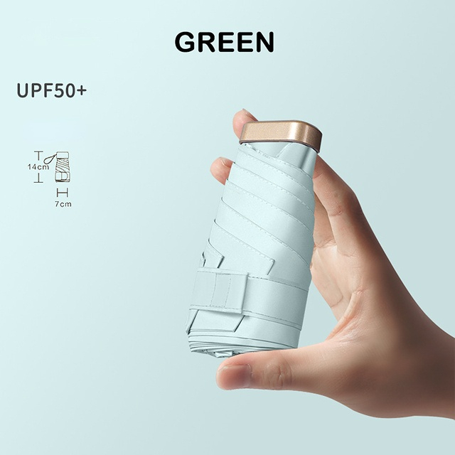 Mini Pocket Umbrella Ultralight 6 Ribs Parasol Rain Sun Umbrella Women's Man Girls Anti UV Portable Folding Umbrella Parasol