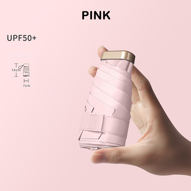 Mini Pocket Umbrella Ultralight 6 Ribs Parasol Rain Sun Umbrella Women's Man Girls Anti UV Portable Folding Umbrella Parasol