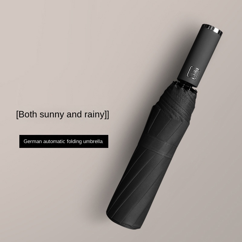 Fully Automatic Umbrella 10 Bone Three-fold Business Umbrella Windproof Vinyl Outdoor Sunscreen Sunshade Advertising Umbrella