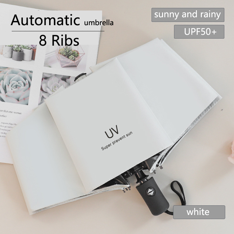 Fully Automatic UV Umbrella Sunscreen Anti-UV Sun Umbrella Three-fold 8 Ribs 10 Ribs Rain Umbrella Folding Umbrella Sunshade
