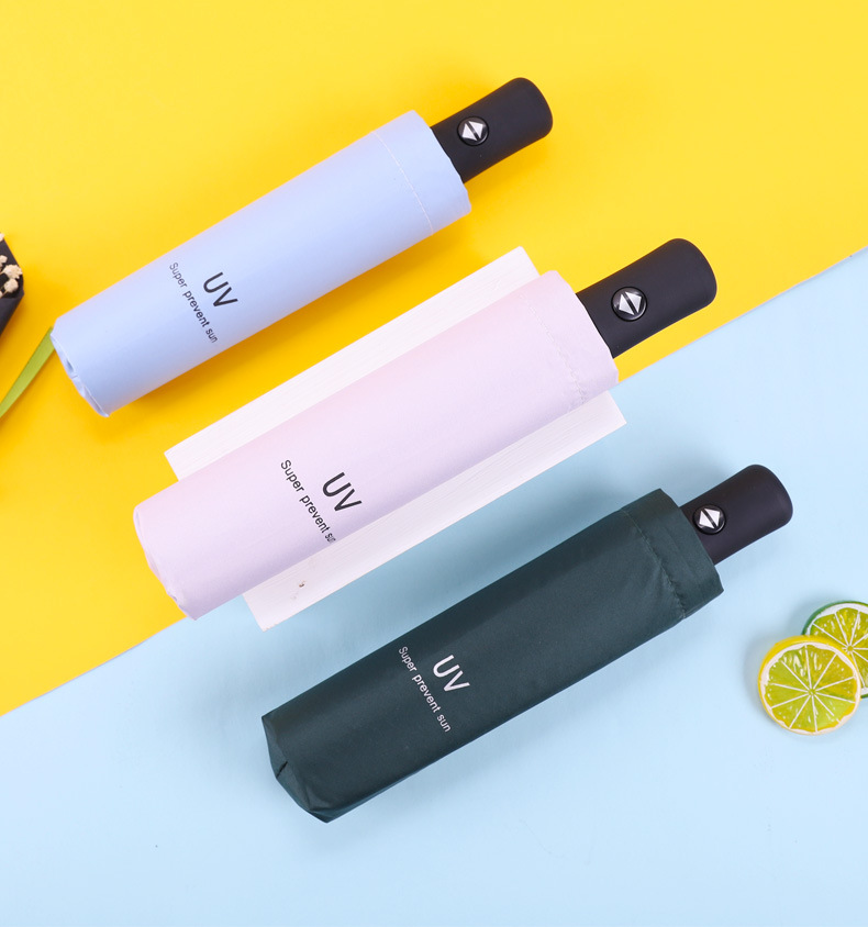 Fully Automatic UV Umbrella Sunscreen Anti-UV Sun Umbrella Three-fold 8 Ribs 10 Ribs Rain Umbrella Folding Umbrella Sunshade