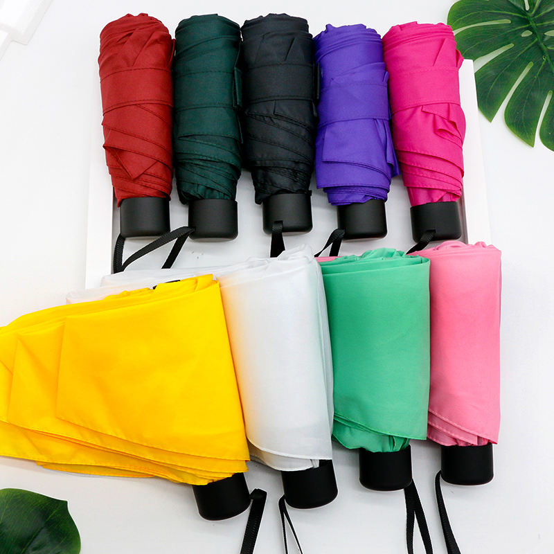 1pcs Mini Pocket Umbrella Women UV Small Umbrellas 180g Rain Women Waterproof Men Sun Parasol Convenient Girls Travel