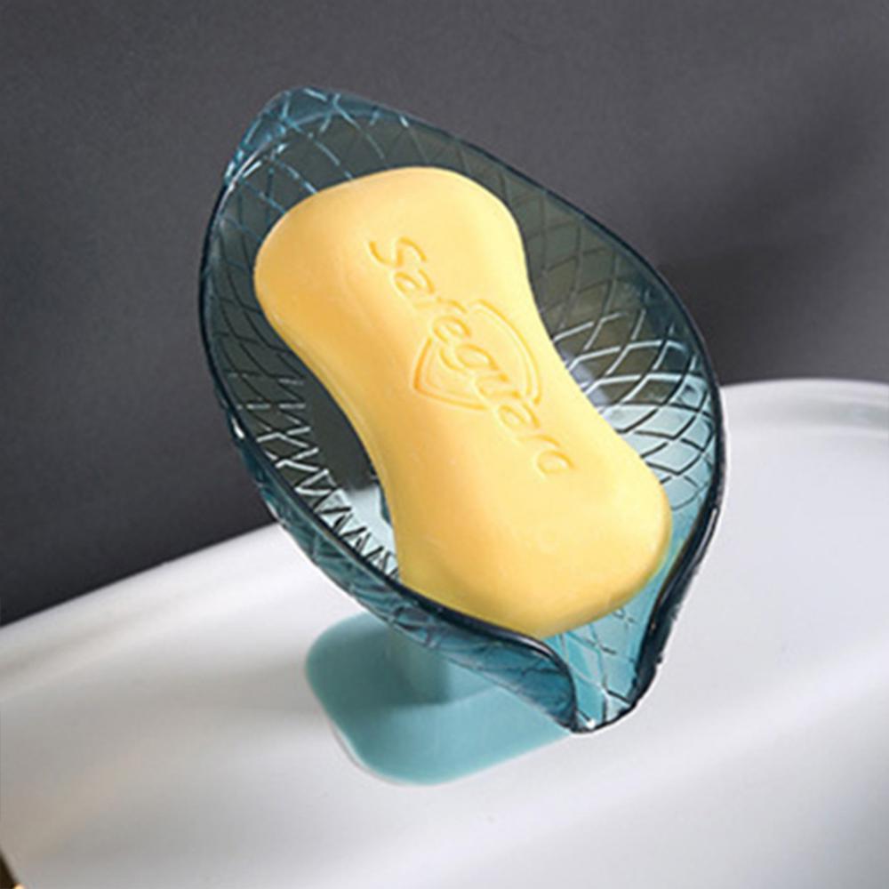 1Pcs Leaf Shape Soap Box Free Punch Drain Soap Dishes Container Shower Soap Holder Storage Plate Tray Bathroom Accessories