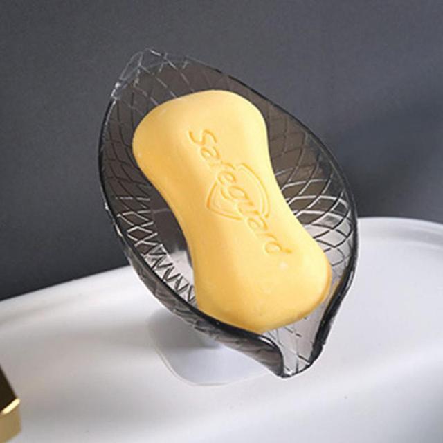 1Pcs Leaf Shape Soap Box Free Punch Drain Soap Dishes Container Shower Soap Holder Storage Plate Tray Bathroom Accessories