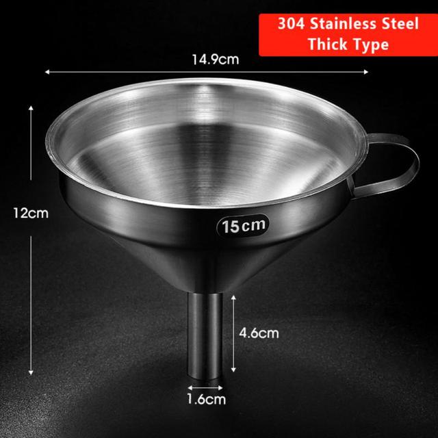 Stackable Multi Function Stainless Steel Funnel Wine Oil Liquid Funnel Metal Funnel With Detachable Filter Kitchen Supplies