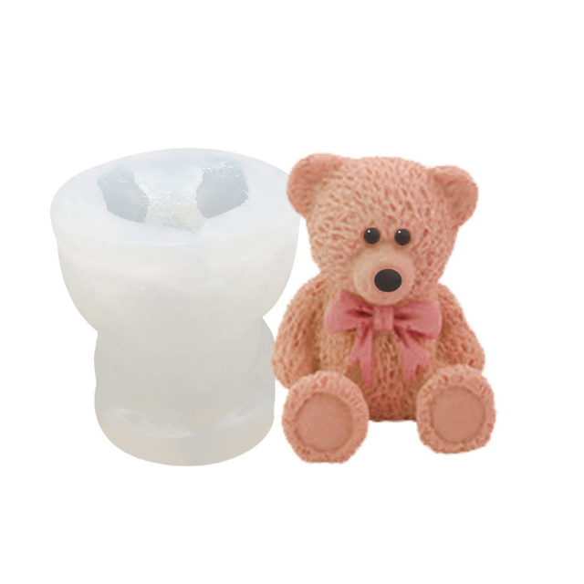 1Pcs 3D DIY Teddy Bear Silicone Fondant Candy Mold Cake Decorating Mould Chocolate Soap Maker Baking Tools Kitchen Accessories
