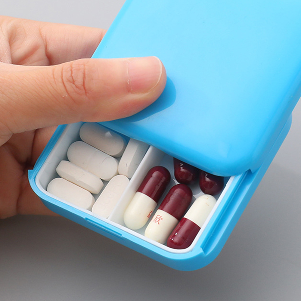 Portable Pill Cases Travel Dispen Storage Container Colorful Drug Dispenser 2 Grid Medicine Pill's Box Tablets Storage Organizer