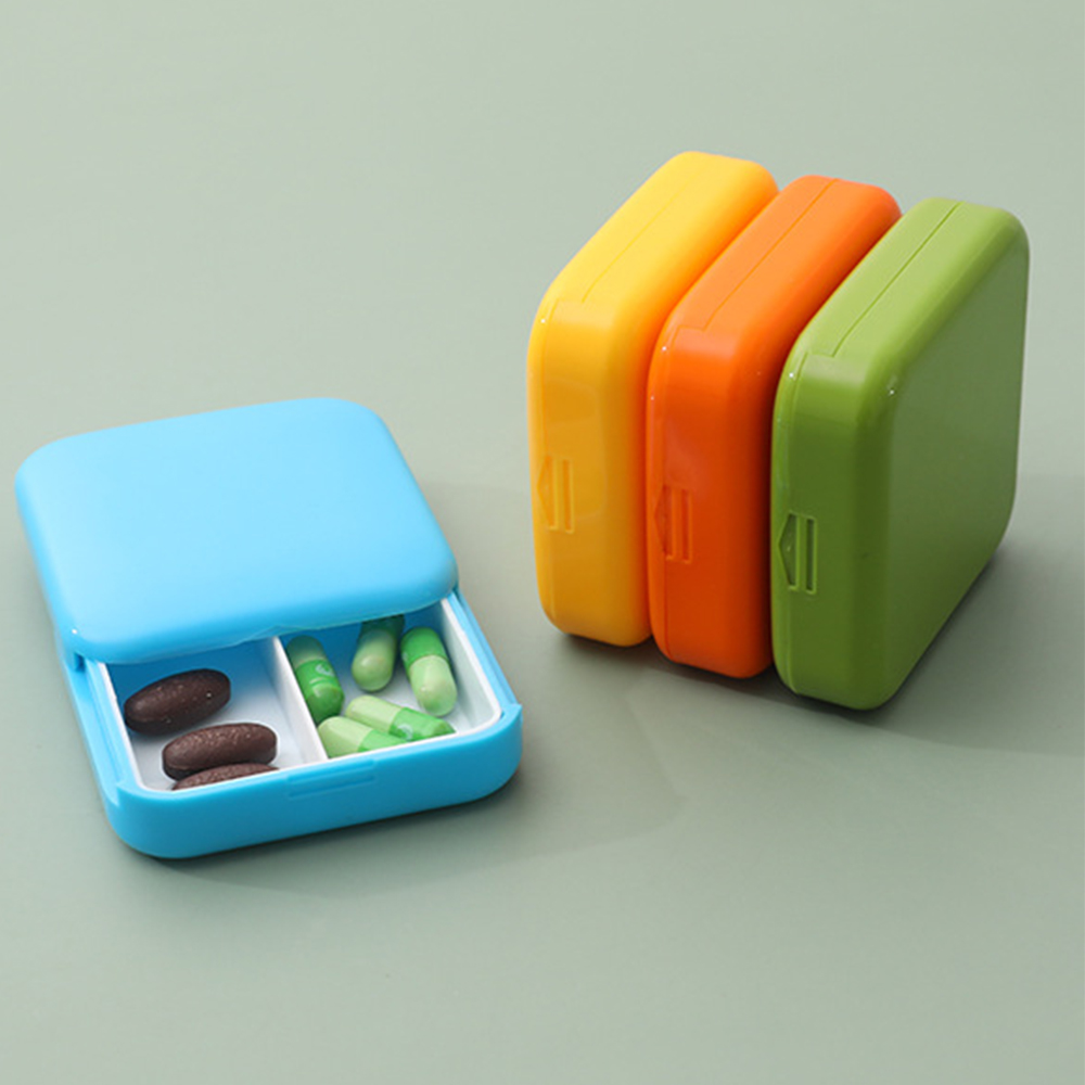 Portable Pill Cases Travel Dispen Storage Container Colorful Drug Dispenser 2 Grid Medicine Pill's Box Tablets Storage Organizer