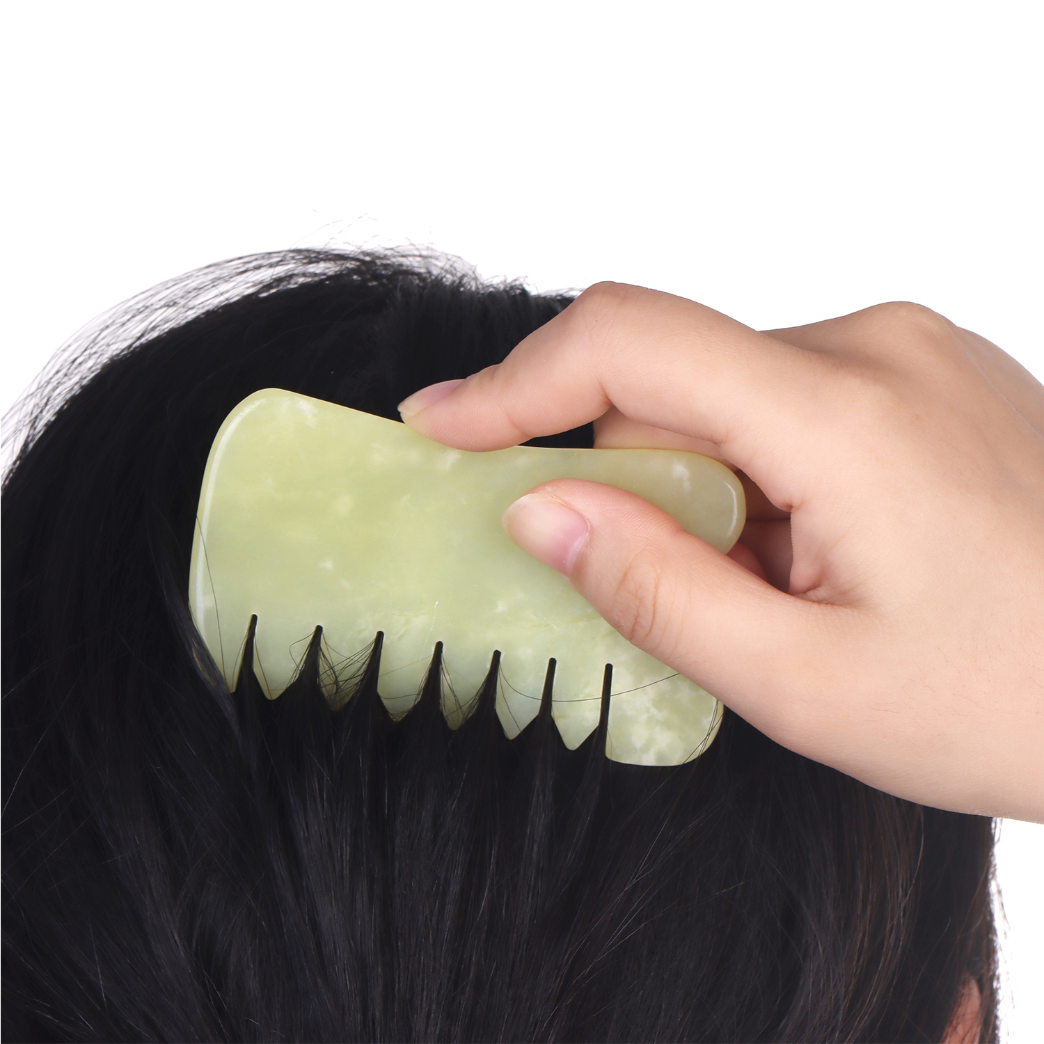 Best price for Jade Topaz Guasha Hair Brush Comb Head Massager Gua Sha ...