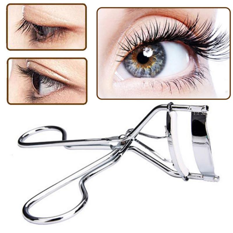 Handheld Durable Portable Long Lasting Metal Silicone Strip Silver Eyelash Curler Clip Big Eye Cosmetic Tools Women Accessories