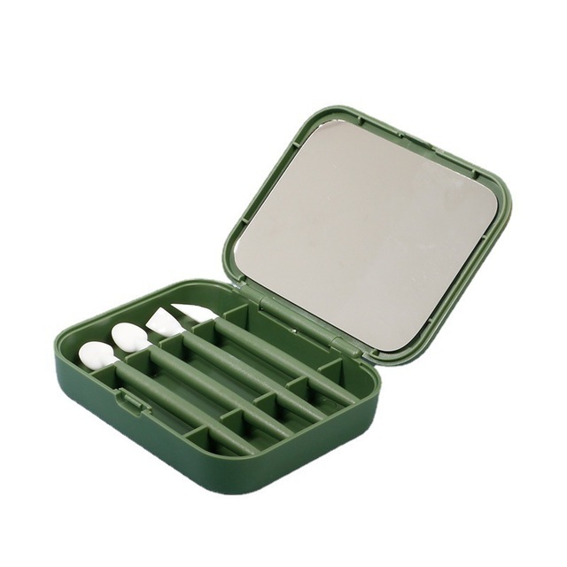 Professional 4PCS/BOX Silicone Eyeshadow Lip Makeup Brush Portable Reuse with Mirror Cosmetic Tools for Women Girls