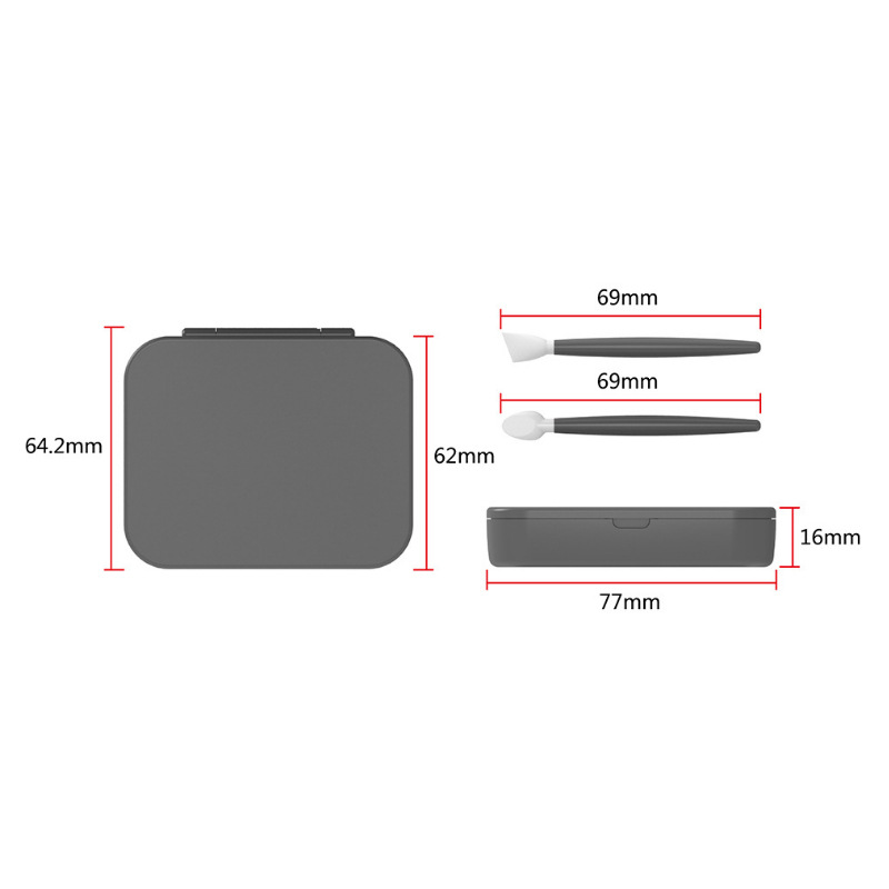 Professional 4PCS/BOX Silicone Eyeshadow Lip Makeup Brush Portable Reuse with Mirror Cosmetic Tools for Women Girls