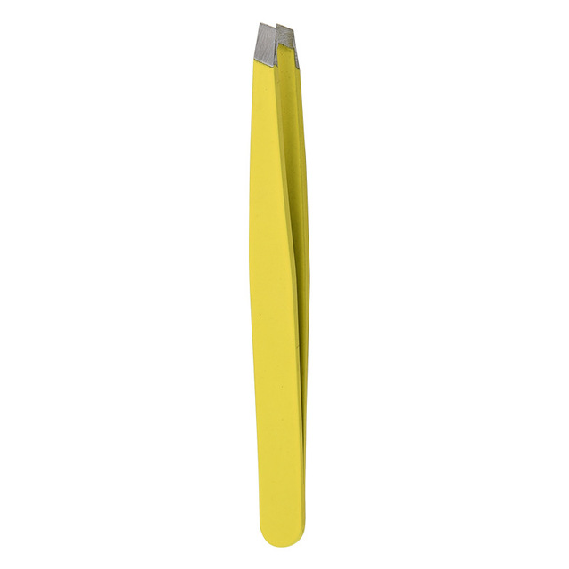 4 Colors Eyebrow Tweezer Hair Slanted Puller Stainless Steel Eye Brow Clips Hair Removal Makeup Tool Slant Tip Eyelash Tweezer