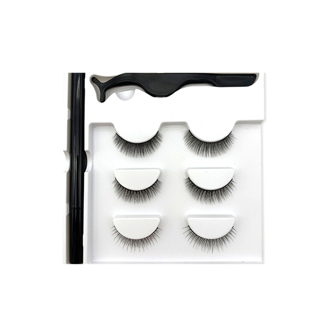 3 Pairs Natural False Magnetic Eyelashes Lashes Long Makeup 3D Mink Lashes Extension Eyelash Magnetic Eyelashes