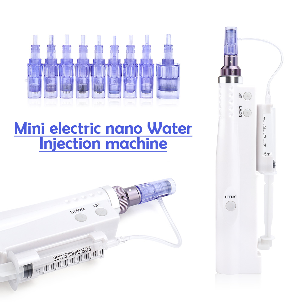 2 in 1 Hydra Injector Derma Pen Nano Mesotherapy Microneedle dr Pen Mesogun Portable Smart Injector Pen Facial Treatment Machine