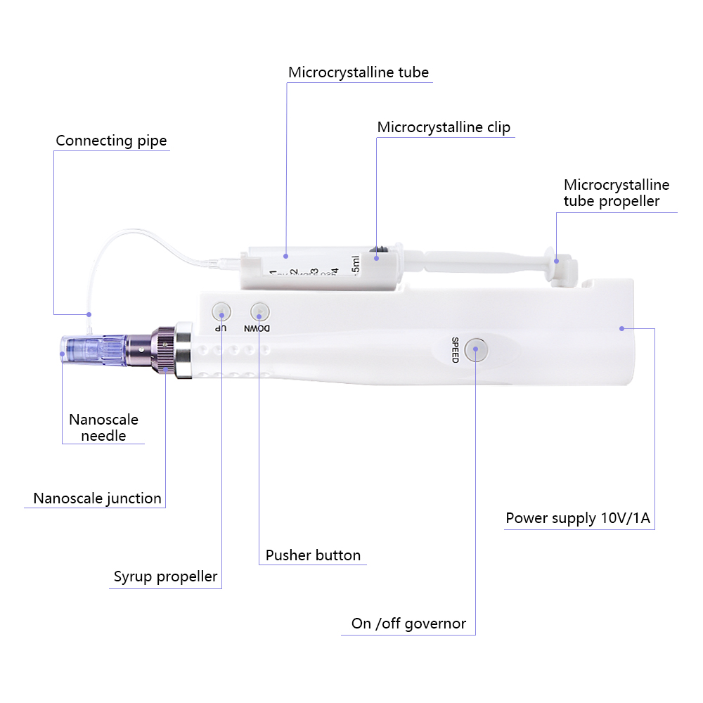2 in 1 Hydra Injector Derma Pen Nano Mesotherapy Microneedle dr Pen Mesogun Portable Smart Injector Pen Facial Treatment Machine