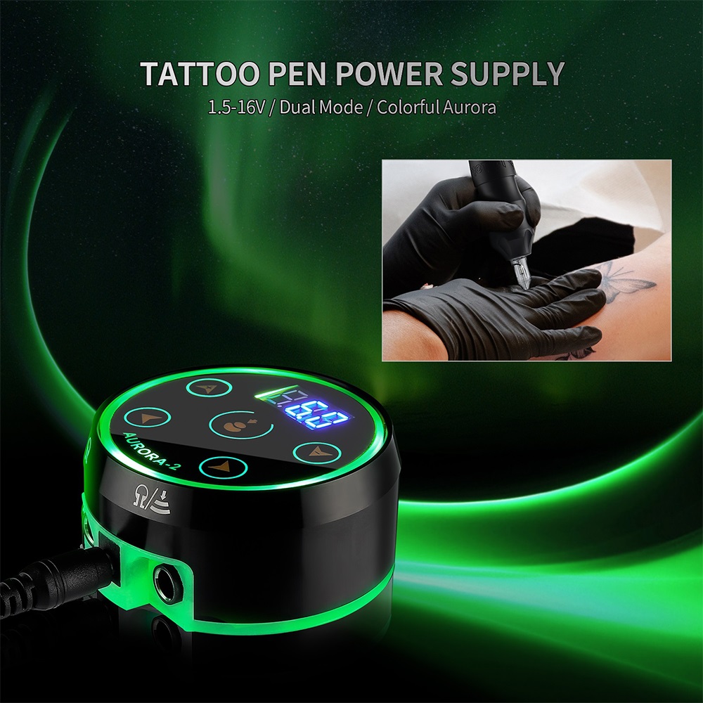 Tattoo Pen Dual Input Power Supply Controller Digital LCD Touch Screen Battery Supply Connector For Rotary Coil Tattoo Machine