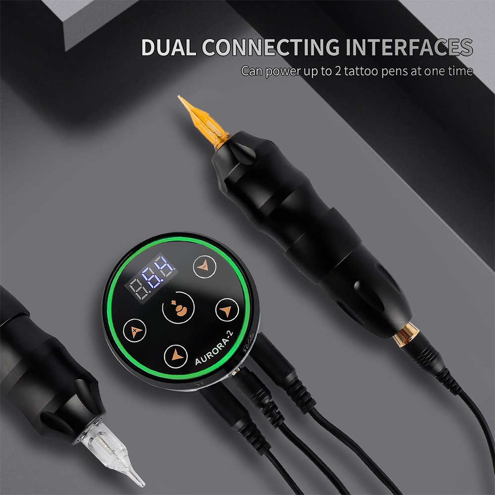 Tattoo Pen Dual Input Power Supply Controller Digital LCD Touch Screen Battery Supply Connector For Rotary Coil Tattoo Machine