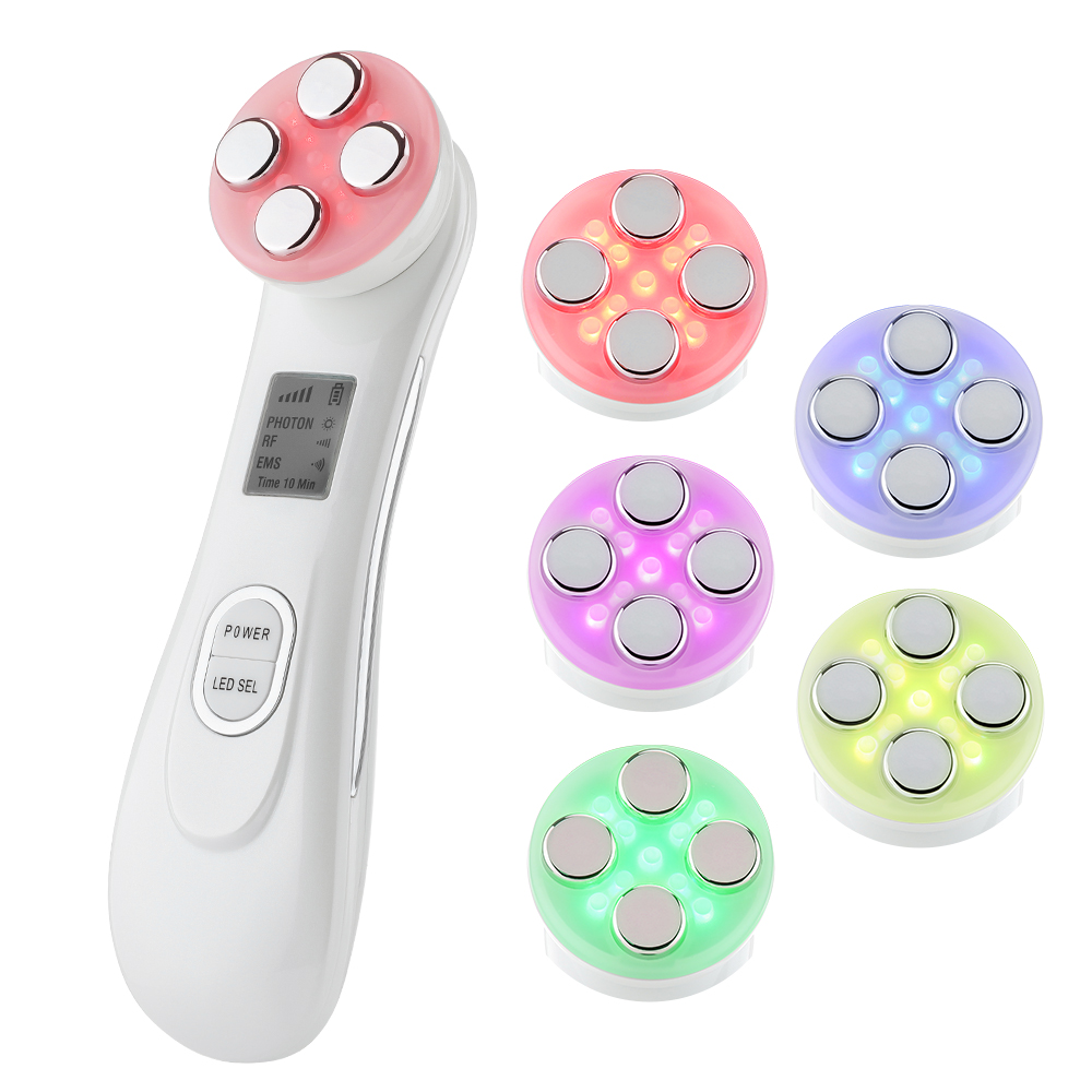Beauty Device Microcurrent Radio Frequency Color Light Therapy IPL Skin Rejuvenation Face Lift Anti-aging Facial Massager