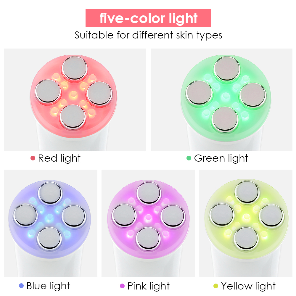 Beauty Device Microcurrent Radio Frequency Color Light Therapy IPL Skin Rejuvenation Face Lift Anti-aging Facial Massager