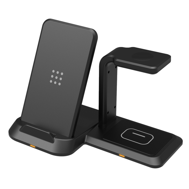 3 In 1 Wireless Charger Dock Station Mobile Phone Charger For iPhone 13/12 Pro Apple Watch 5/4/3 Airpods 1/2 Pro Desktop Stand