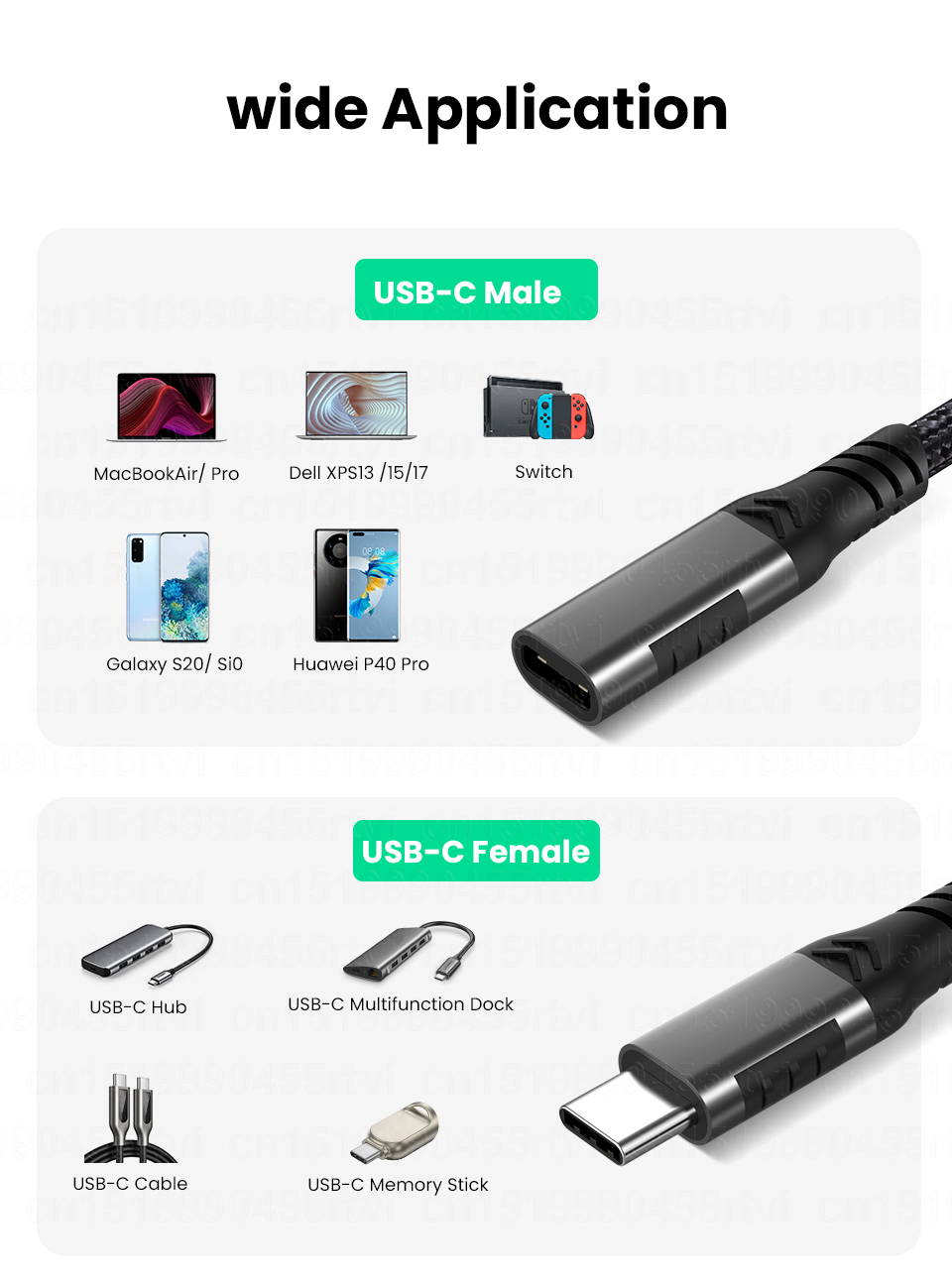 10Gbps Type C Extender Cord 5A 100W USB3.2 Extension Adapter PD Charging Cable For Xiaomi Nintendo Switch Laptop Projection Line 1M