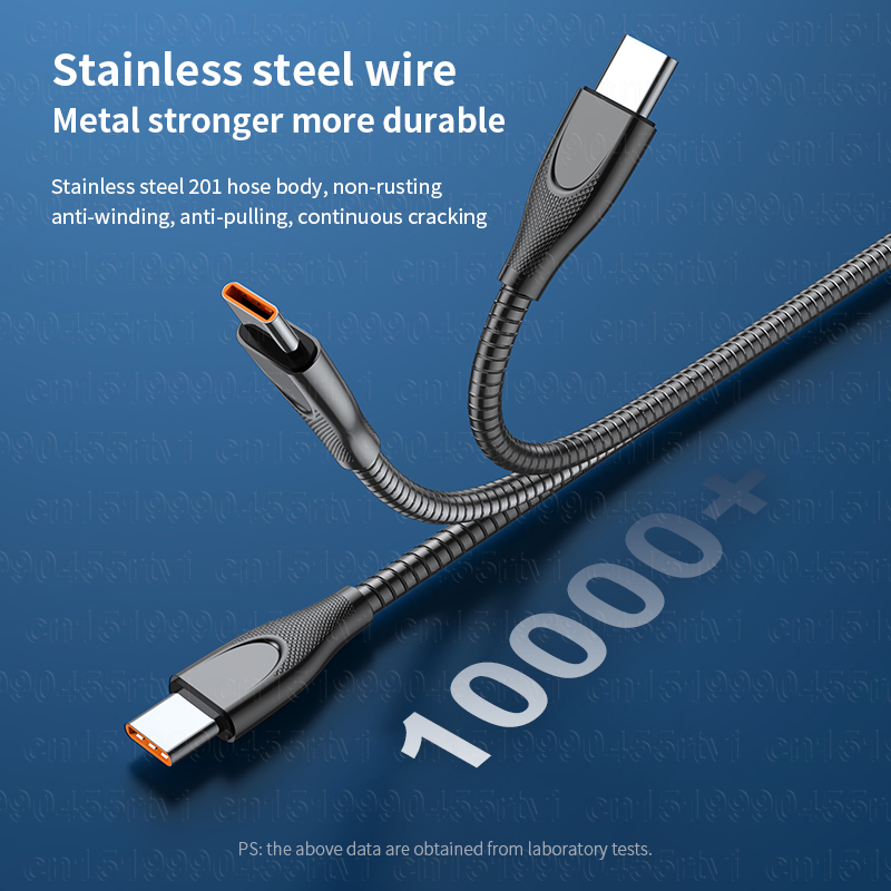 6A Type-C Super Fast Charger Cable 1M 66W Fast USB Type C Charging Data Cord For Huawei Mate40 P40 Pro Samsung Xiaomi Poco M3 X3