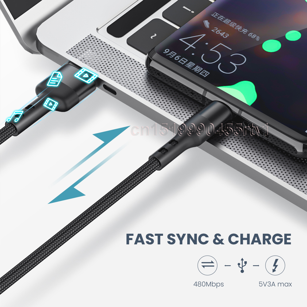 5A Fast Charging USB Data Cable Micro USB Type C Phone Charger Kable 1M Braided Cord For Samsung S10 Xiaomi 10 Redmi K40