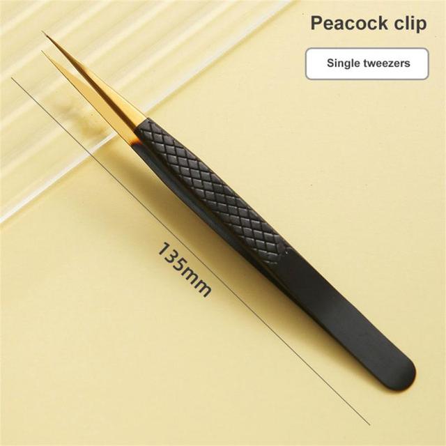 1 Pcs Tip Flat Eyebrow Tweezers Stainless Steel Dolphin Tip Tweezers 7 Word Eagle Tip Tweezers Beauty Makeup Tools Accessory