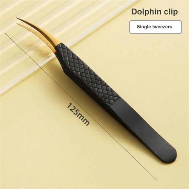 1 Pcs Tip Flat Eyebrow Tweezers Stainless Steel Dolphin Tip Tweezers 7 Word Eagle Tip Tweezers Beauty Makeup Tools Accessory