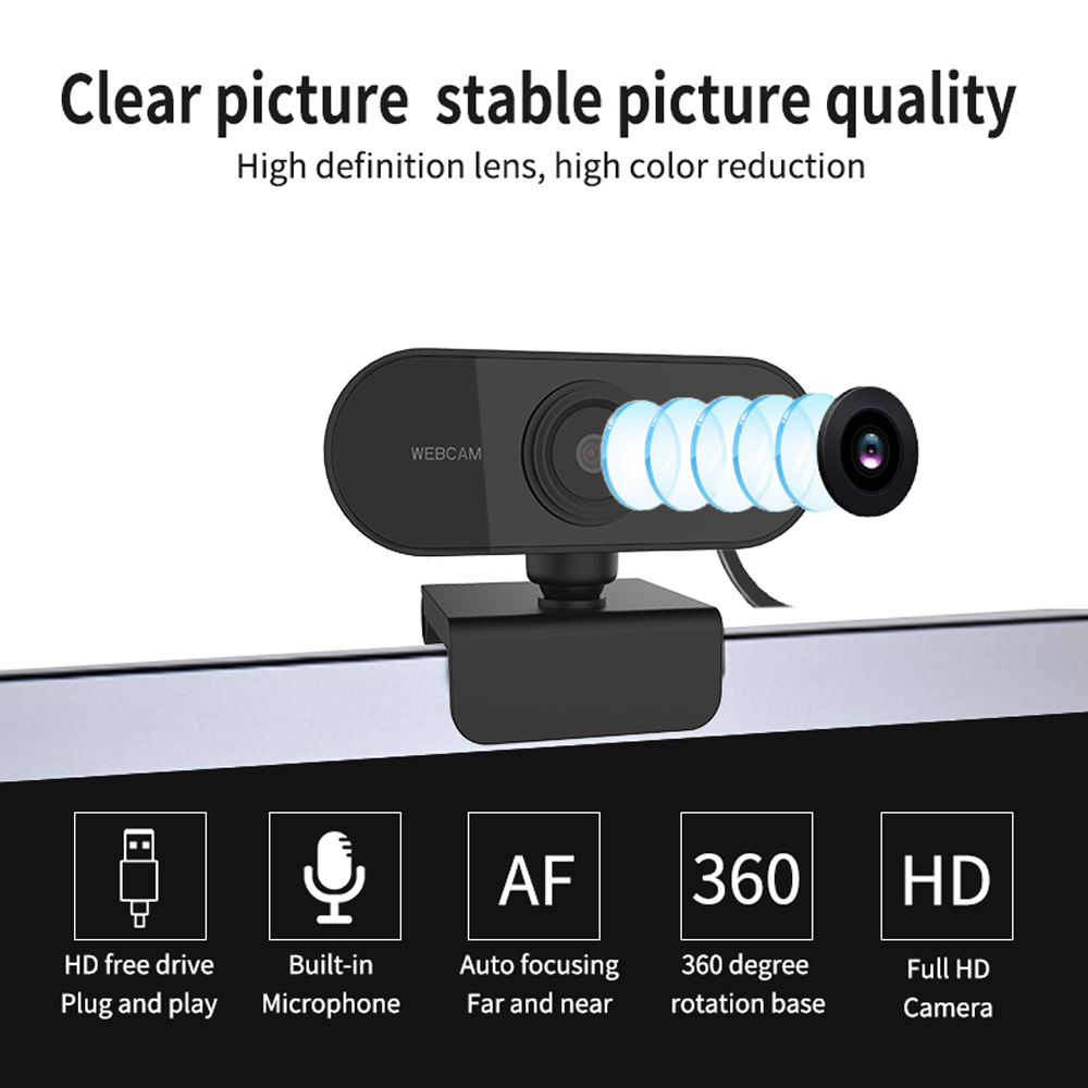 1080P Full HD Web Camera With Microphone USB Plug Web Cam For PC Computer Mac Laptop Desktop  Mini Camera