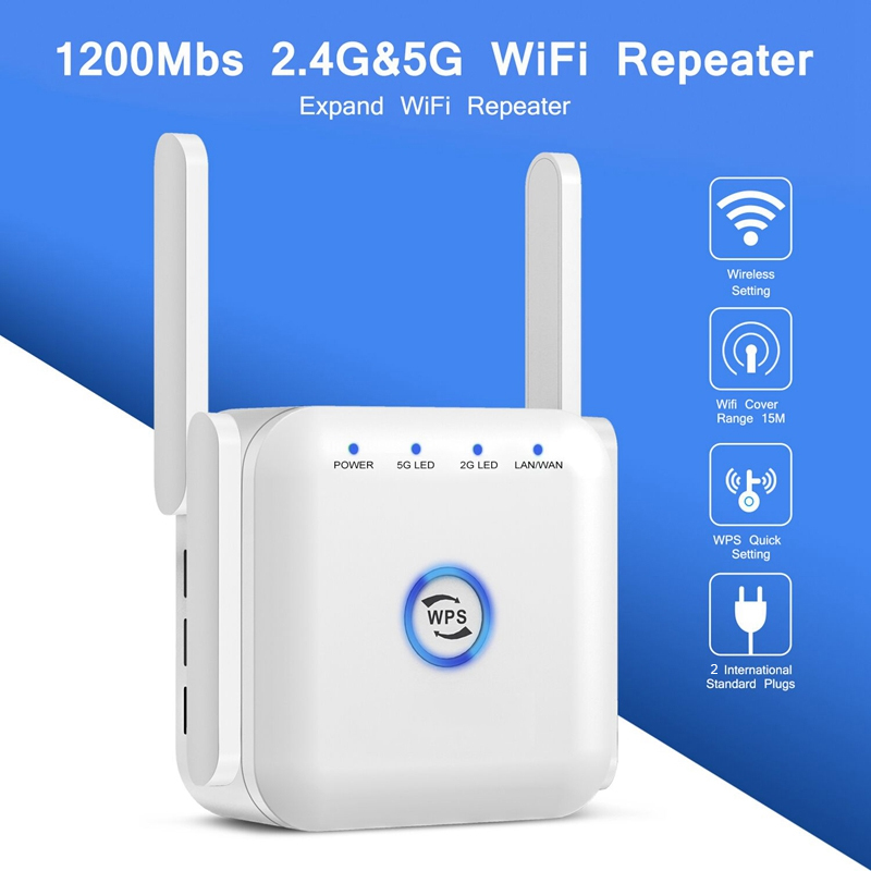 5G Repeater WiFi Long Range Wifi Extender Wireless Router Signal Wi fi Amplifier 1200Mbps Network Wi-fi Booster Wi-fi Repeater