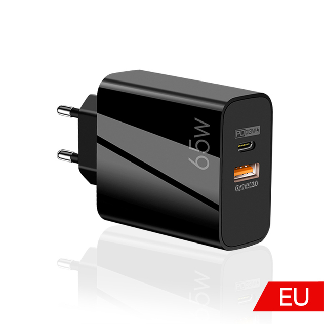 PD 65W GaN Fast Charger Portable Quick Charge QC3.0 USB Type C Charger For MacBook Laptop iPad Phone