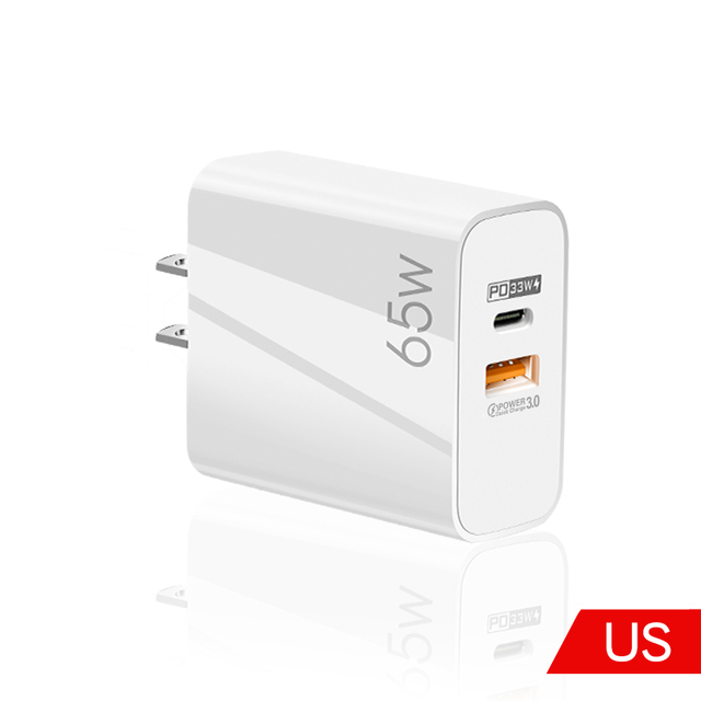 PD 65W GaN Fast Charger Portable Quick Charge QC3.0 USB Type C Charger For MacBook Laptop iPad Phone