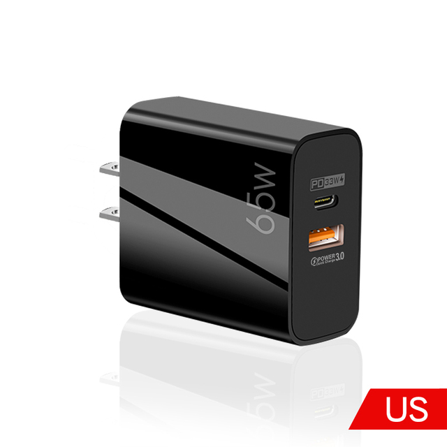 PD 65W GaN Fast Charger Portable Quick Charge QC3.0 USB Type C Charger For MacBook Laptop iPad Phone