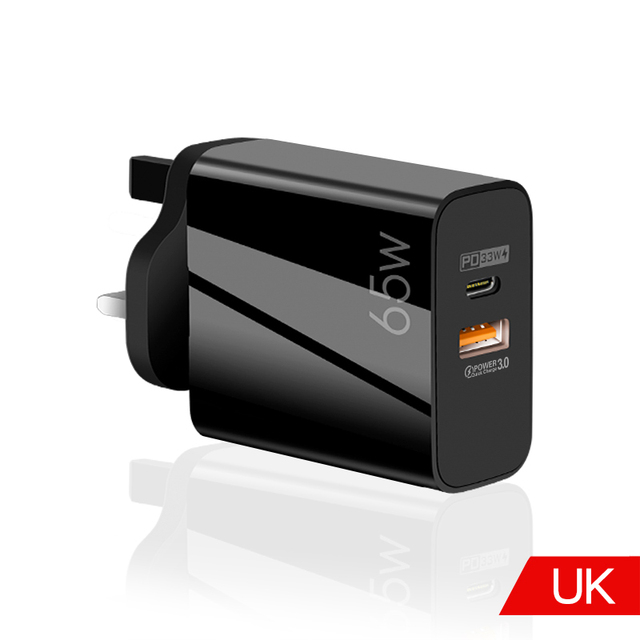 PD 65W GaN Fast Charger Portable Quick Charge QC3.0 USB Type C Charger For MacBook Laptop iPad Phone
