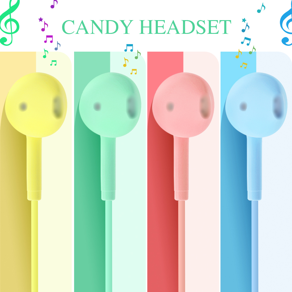 6 Colors Wired Headphones 3.5mm Sport Earbuds With Bass Mobile Phone Earphone Wire Control Stereo Headset Mic Music Earphones