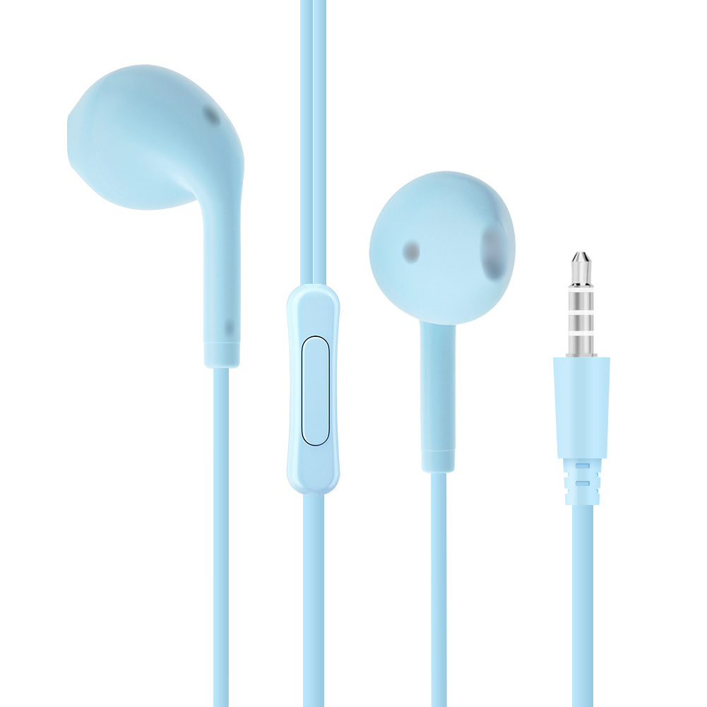 6 Colors Wired Headphones 3.5mm Sport Earbuds With Bass Mobile Phone Earphone Wire Control Stereo Headset Mic Music Earphones